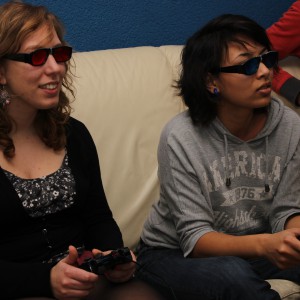 Two girls playing Bichromia