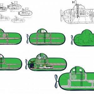 Various submarine interior designs