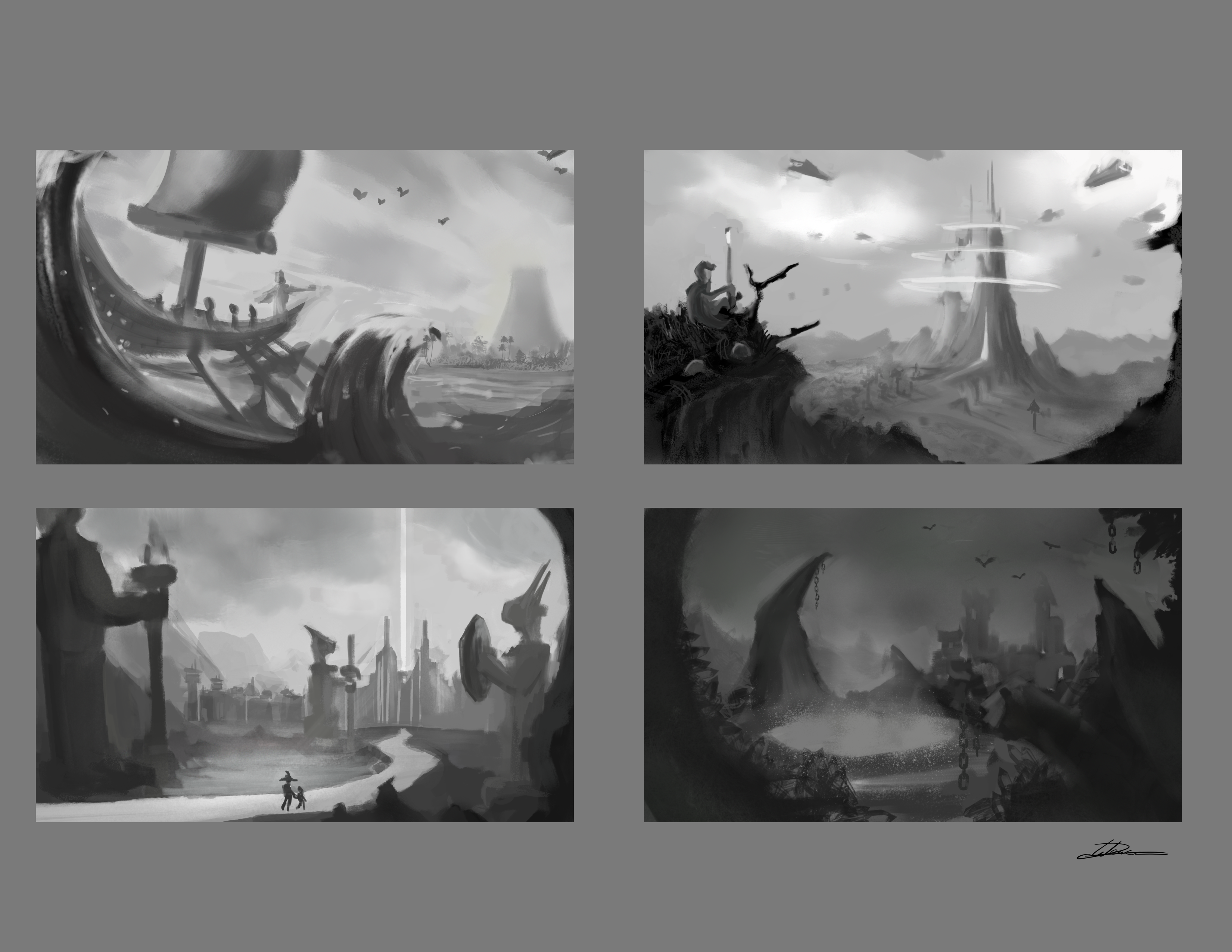 Various thumbnail sketches